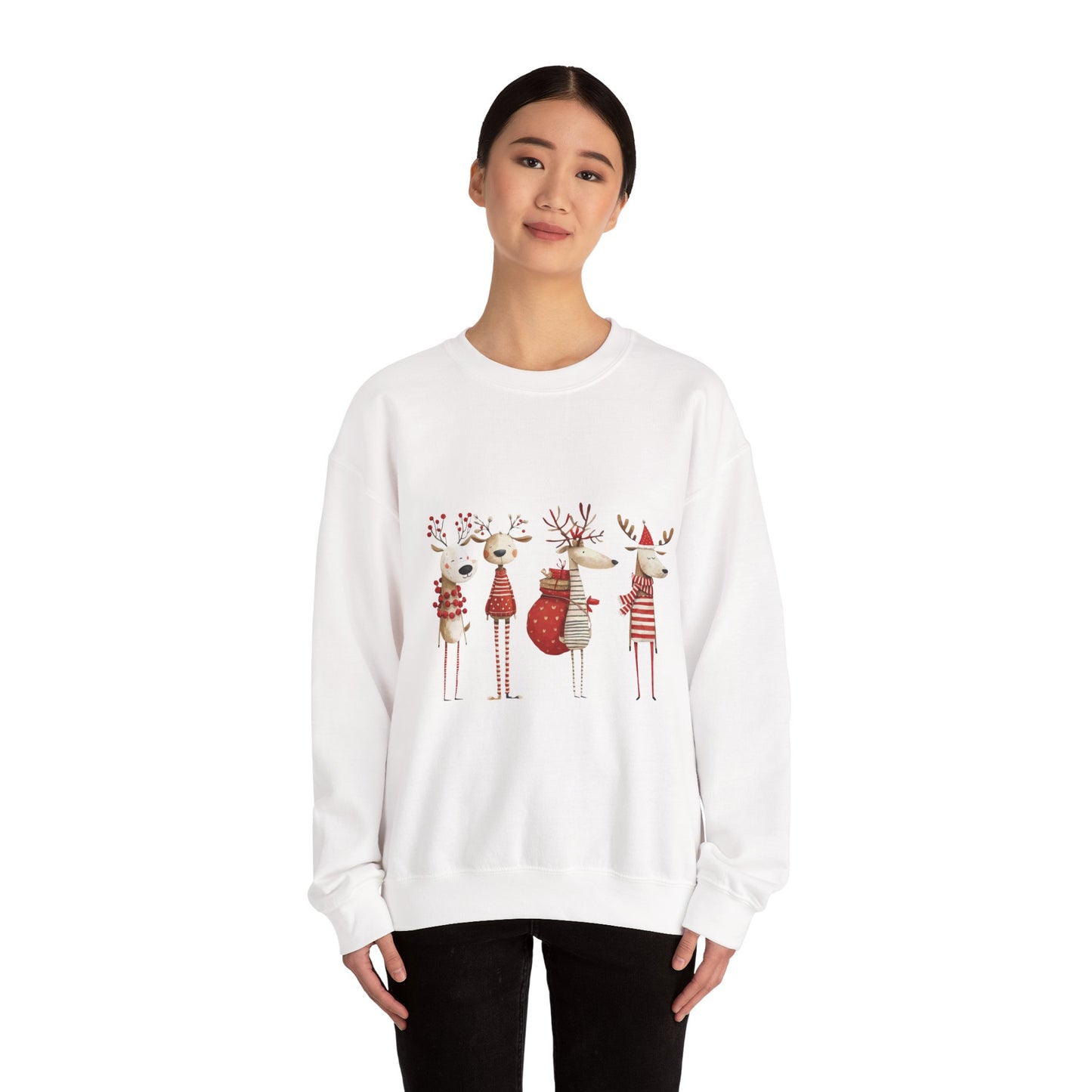 Christmas Reindeer Crewneck Sweatshirt — Holiday Reindeer Sweatshirt