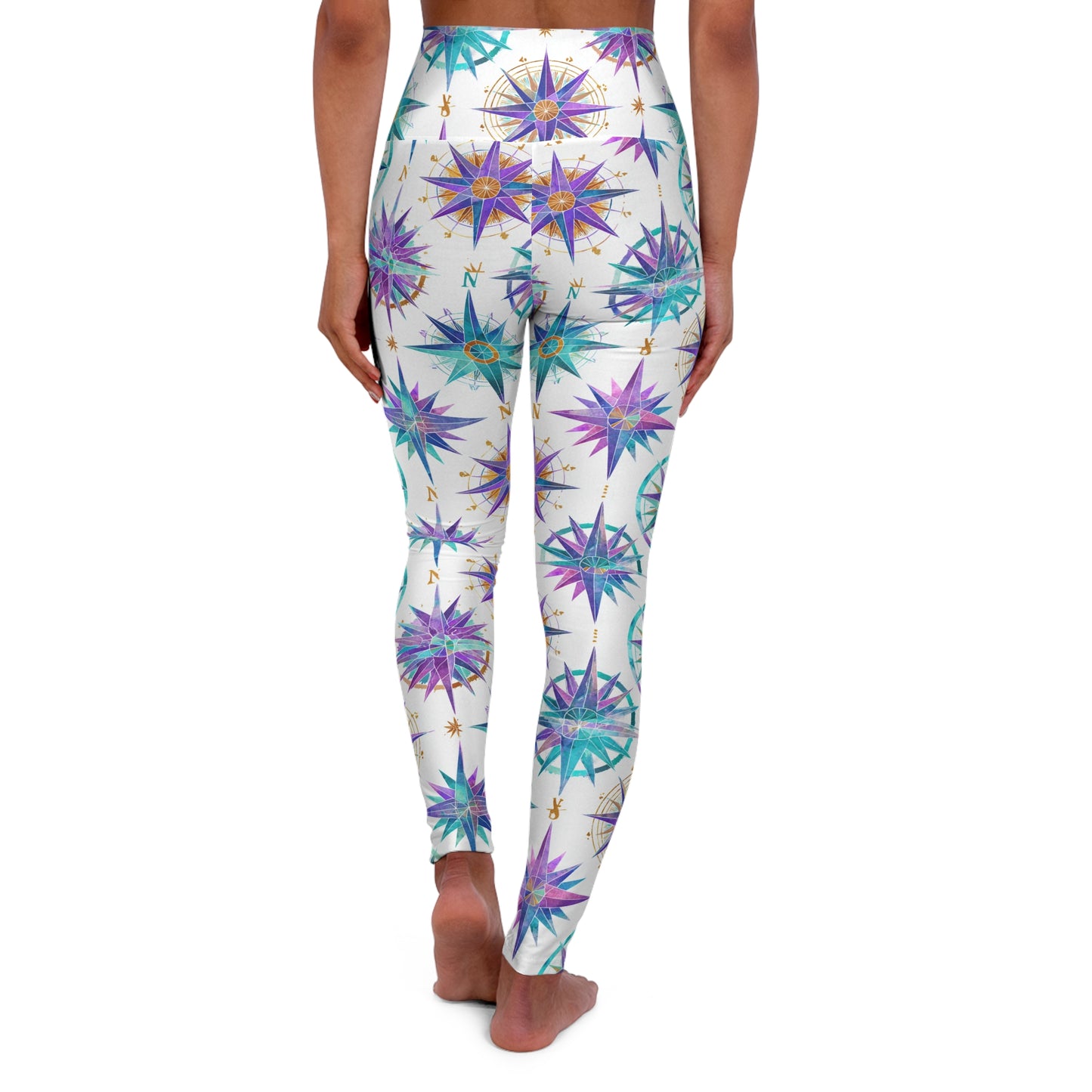 Compass High-Waist Yoga Leggings — Navigational Activewear for Fitness & Workout