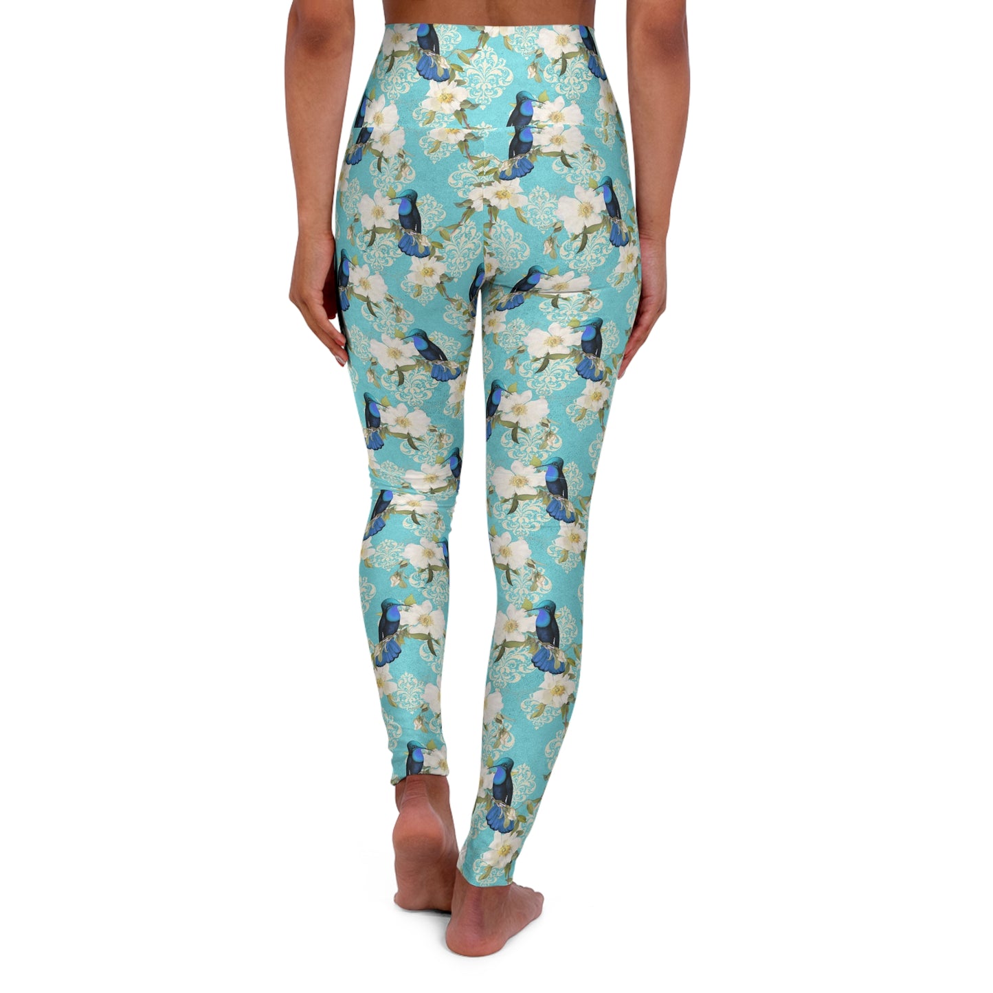 Blue Bird High-Waist Yoga Leggings — Women's Activewear