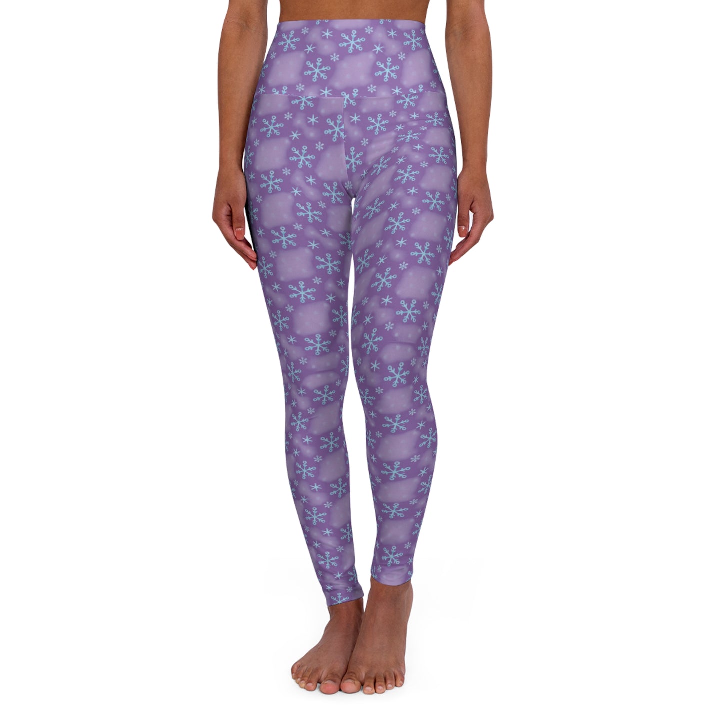 Snowflakes High-Waisted Yoga Leggings — Winter Christmas Workout Pants