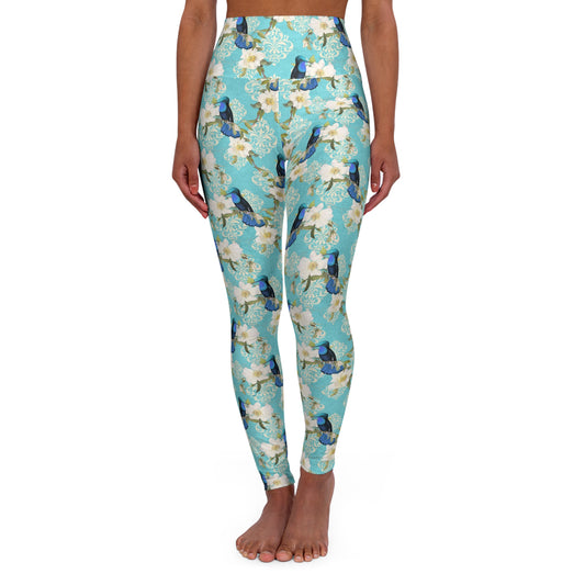 Blue Bird High-Waist Yoga Leggings — Women's Activewear