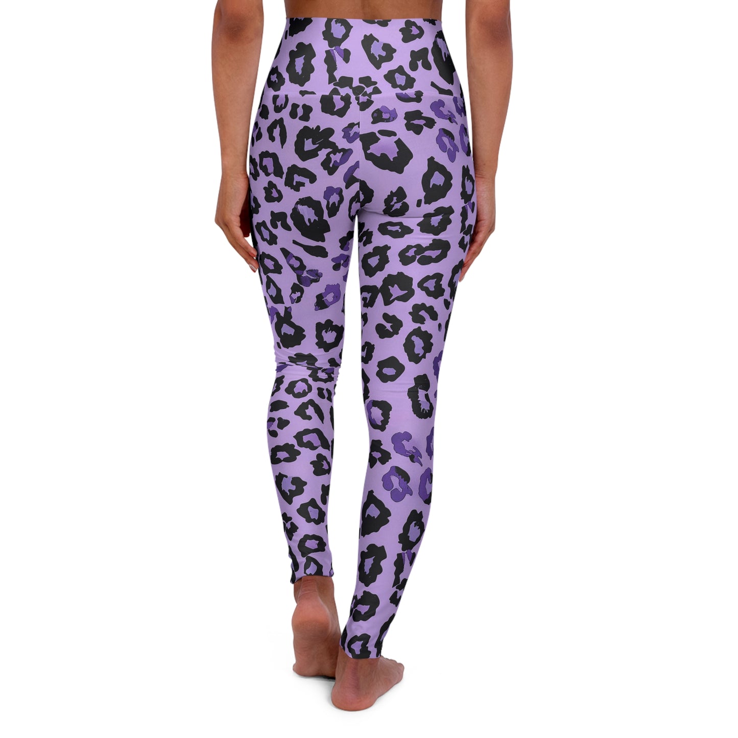 Lavender Leopard Print Yoga Leggings | High Waisted AOP