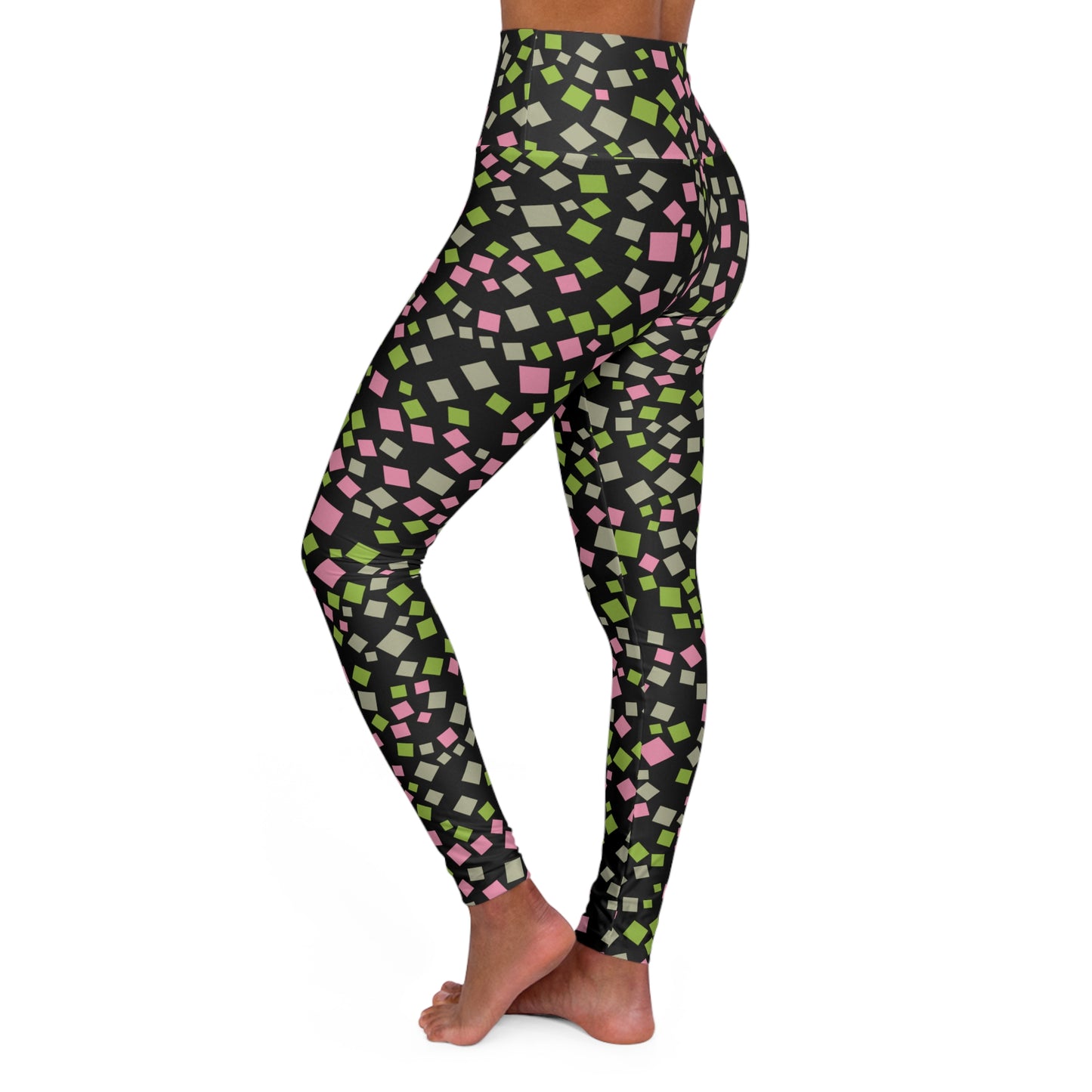 Abstract High-Waisted Yoga Leggings — Colorful Printed Women's Workout Pants