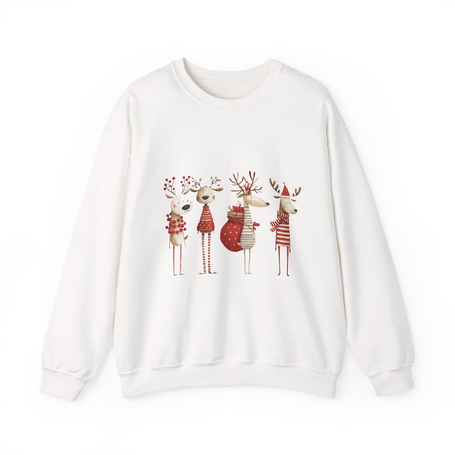 Christmas Reindeer Crewneck Sweatshirt — Holiday Reindeer Sweatshirt