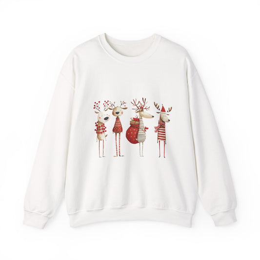 Christmas Reindeer Crewneck Sweatshirt — Holiday Reindeer Sweatshirt