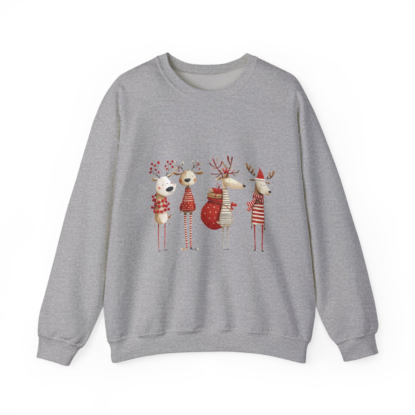 Christmas Reindeer Crewneck Sweatshirt — Holiday Reindeer Sweatshirt