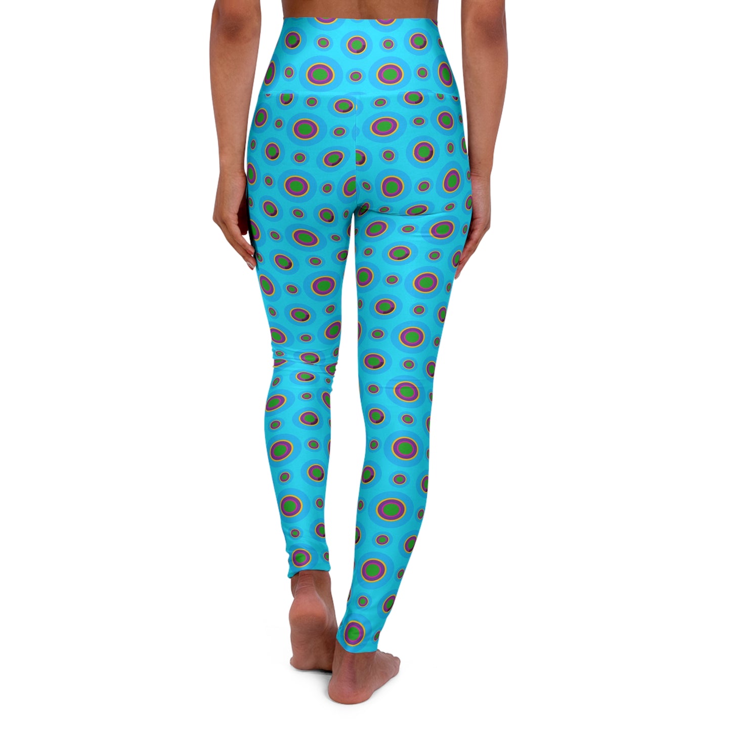 Abstract Circle High-Waisted Yoga Leggings — Geometric Athletic Workout Tights