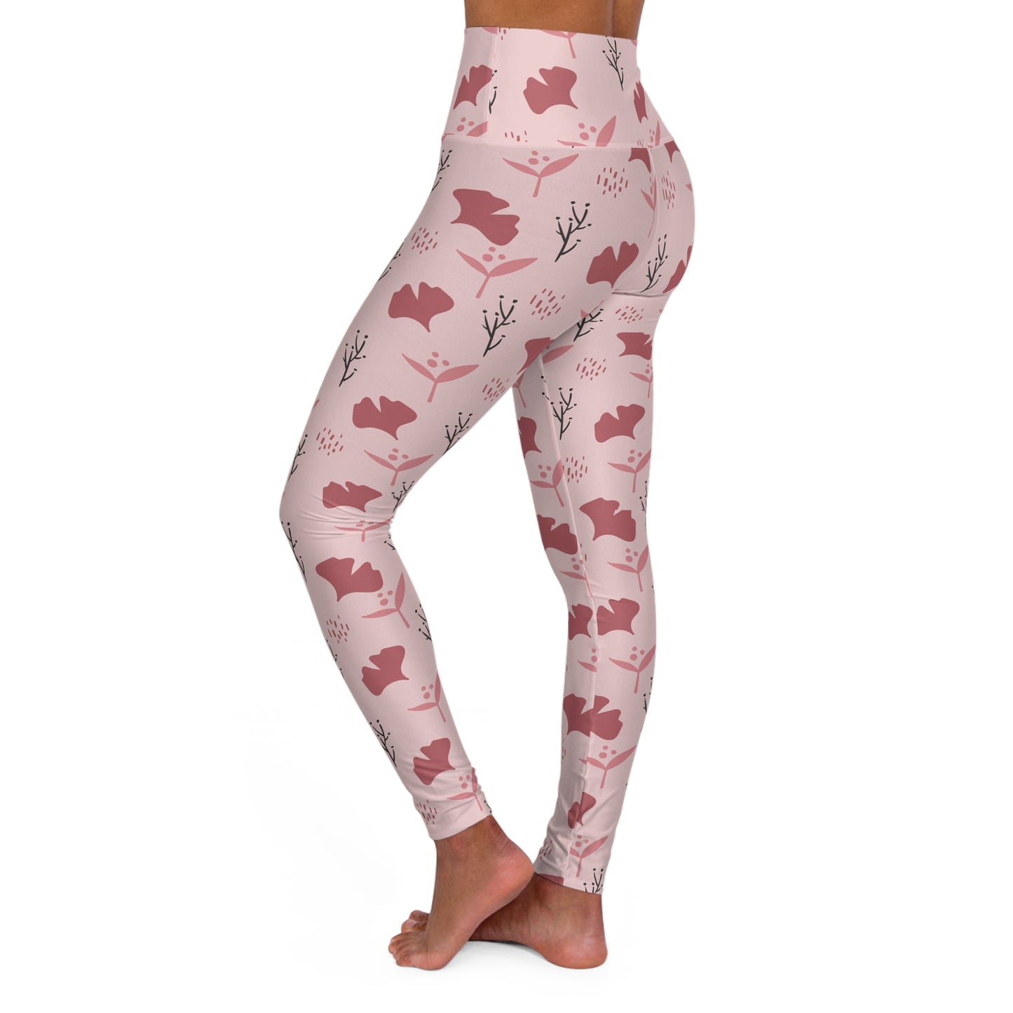 Floral Abstract High-Waisted Yoga Leggings — Floral Workout & Gym Pants