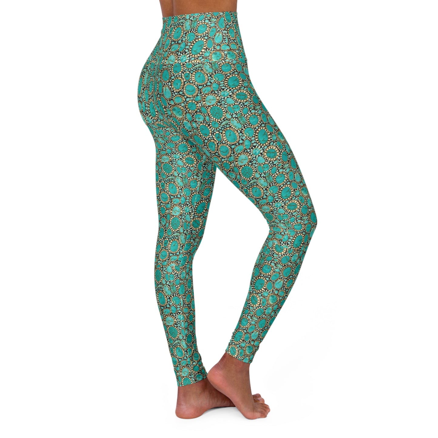 High-Waisted Yoga Leggings — Women's Graphic Activewear for Workout & Fitness