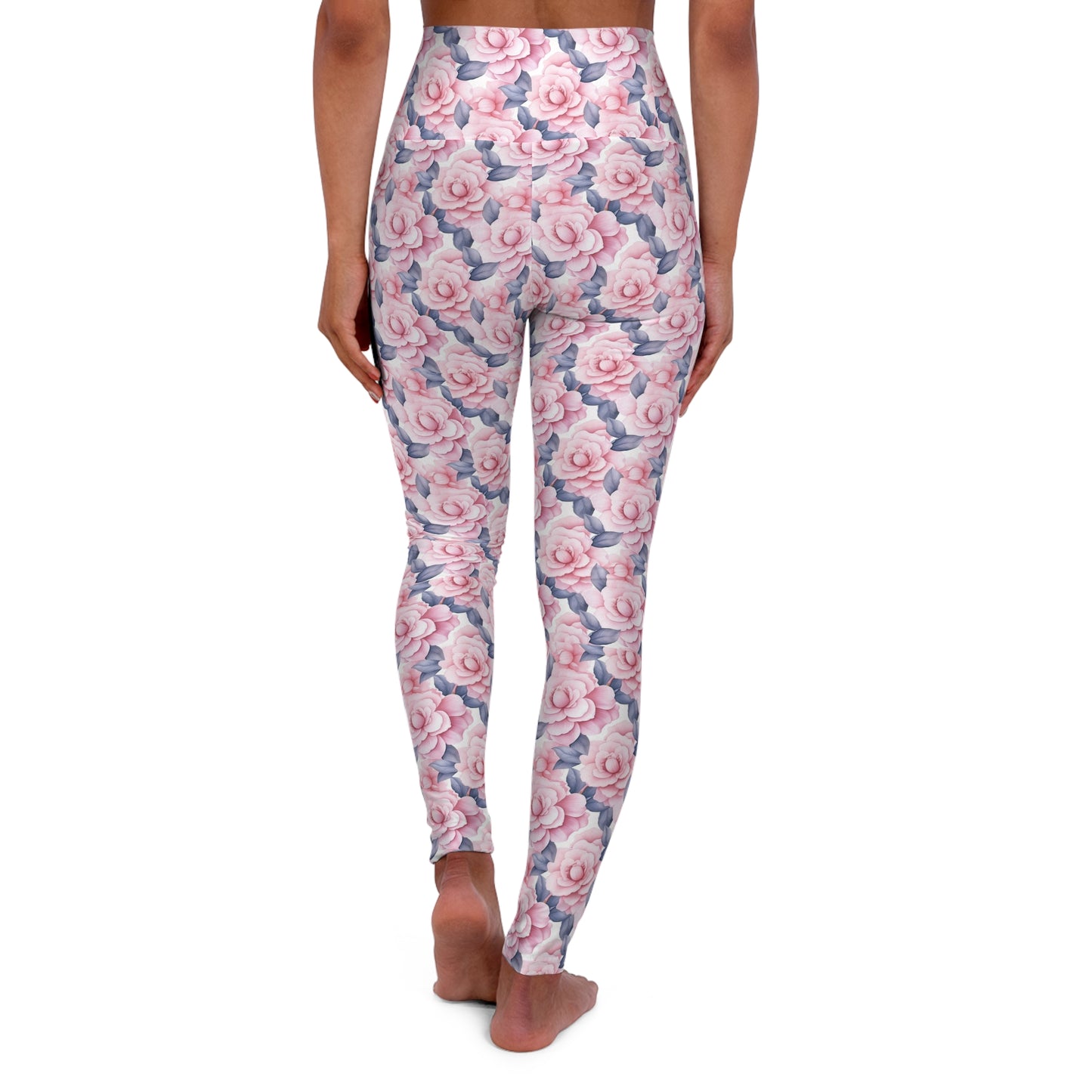 Camellia Floral High-Waisted Yoga Leggings — Women's Printed Workout Tights