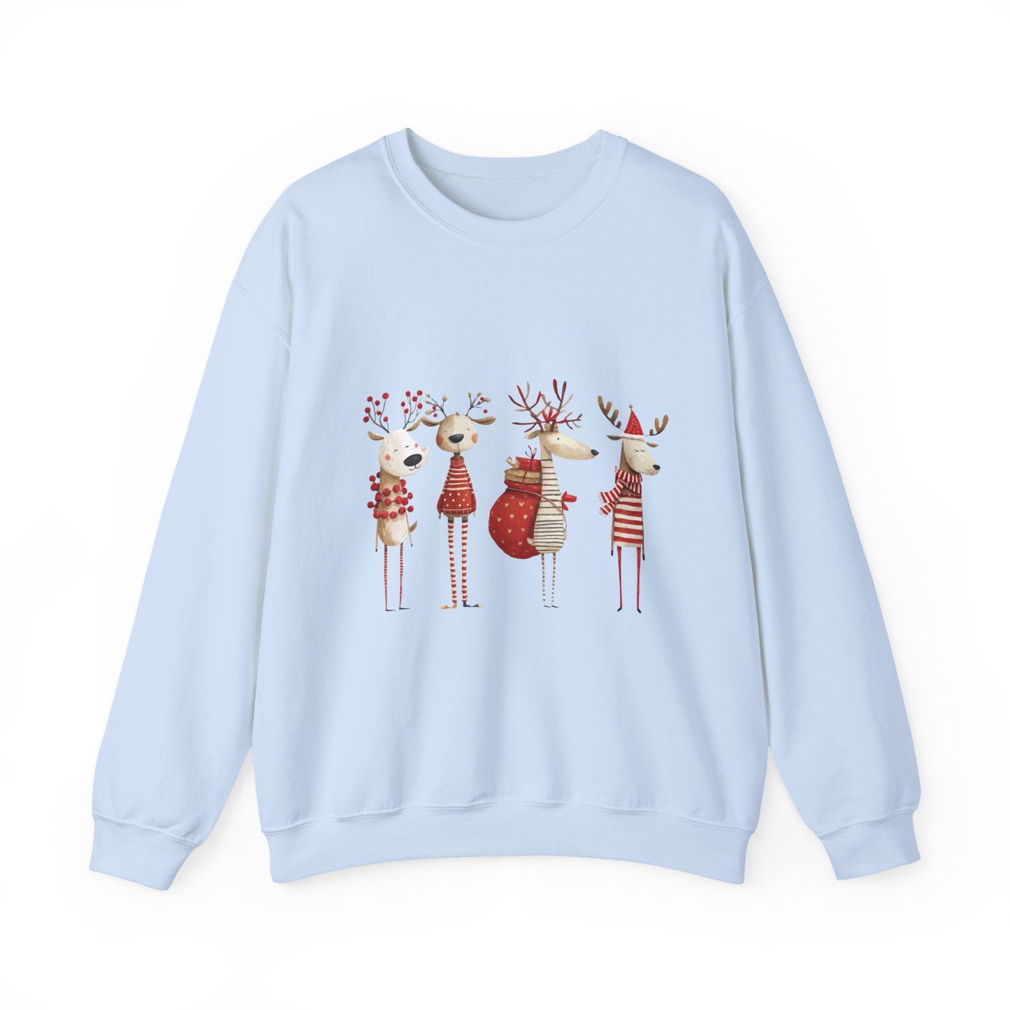 Christmas Reindeer Crewneck Sweatshirt — Holiday Reindeer Sweatshirt