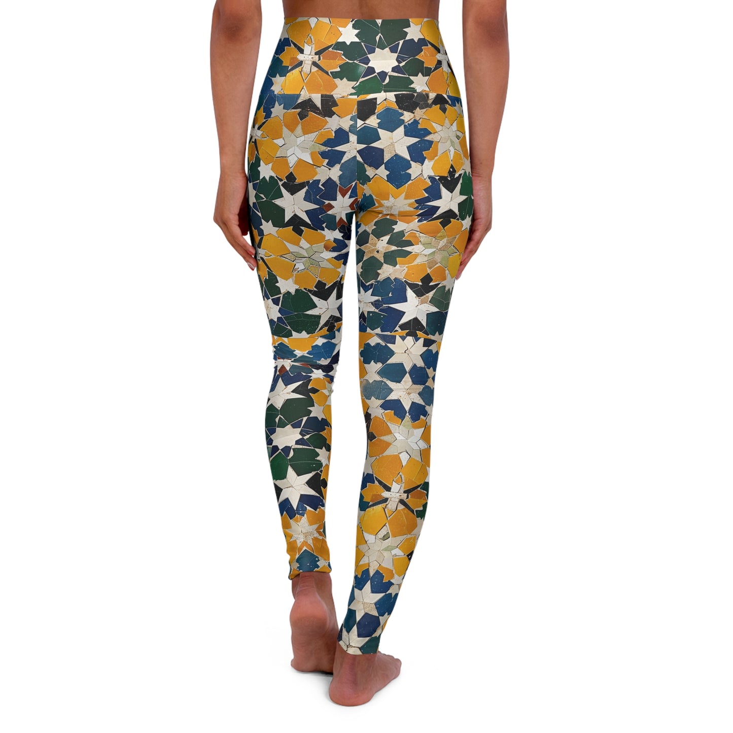 Autumn Stars High-Waisted Yoga Leggings — Galaxy Print Fall Workout Tights
