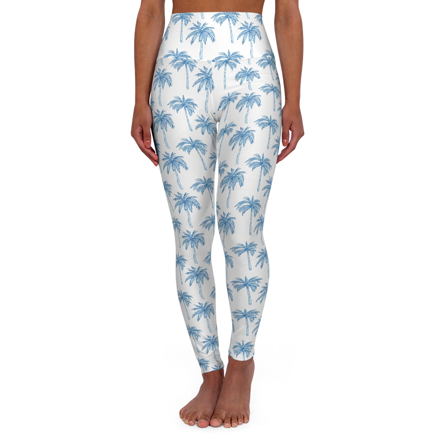 Palm Trees High Waisted Yoga Leggings — Tropical AOP Leggings