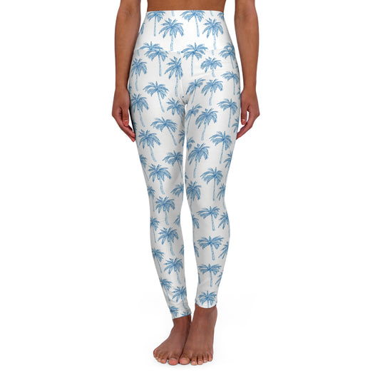 Palm Trees High Waisted Yoga Leggings — Tropical AOP Leggings
