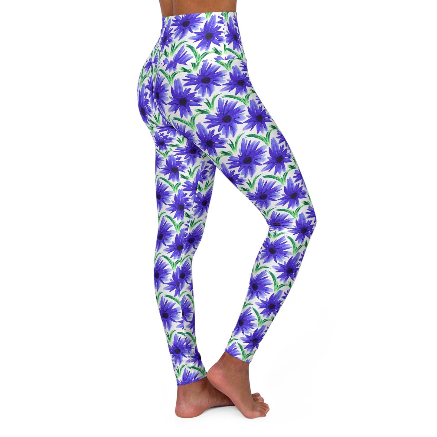 Watercolor High-Waist Yoga Leggings — Athletic Activewear