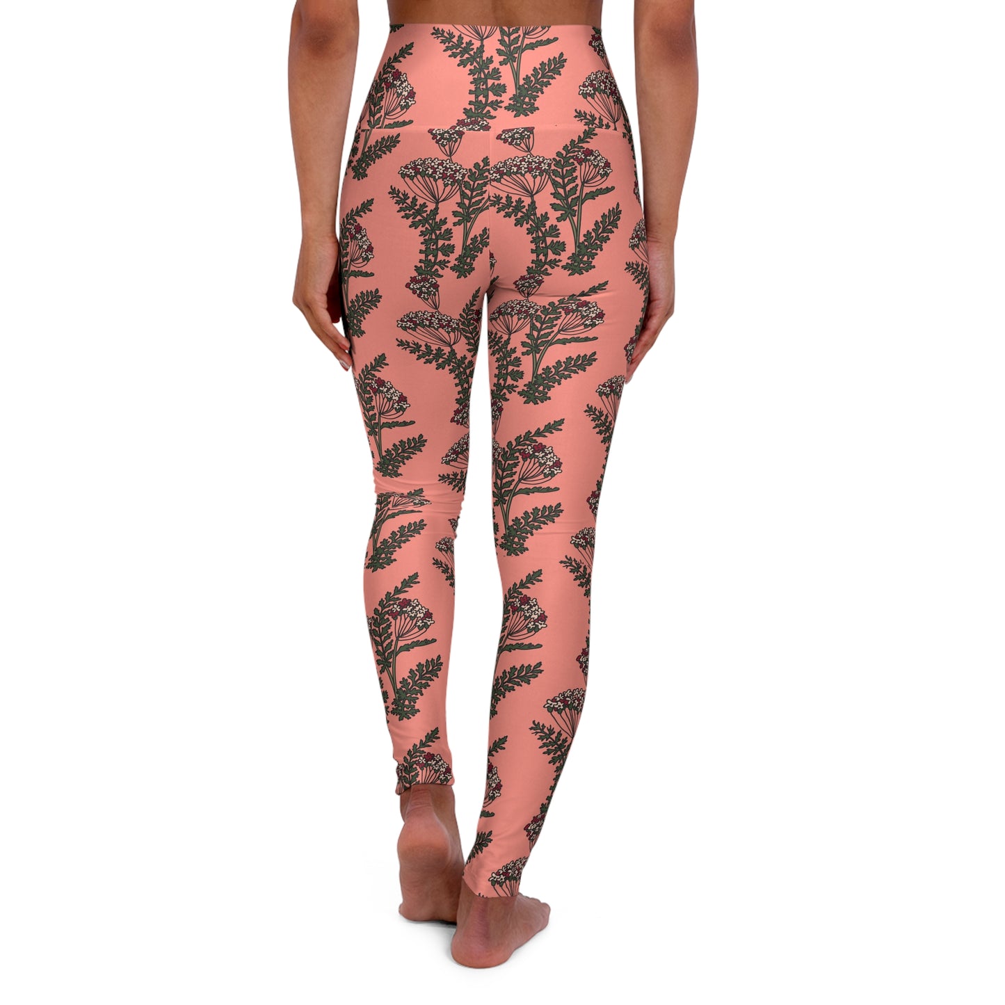 Floral Clusters High-Waisted Yoga Leggings — Women's Botanical Print Activewear