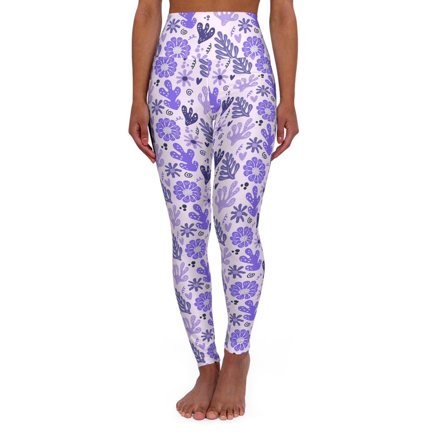 Lavender Cactus High Waisted Yoga Leggings — Floral Desert Activewear