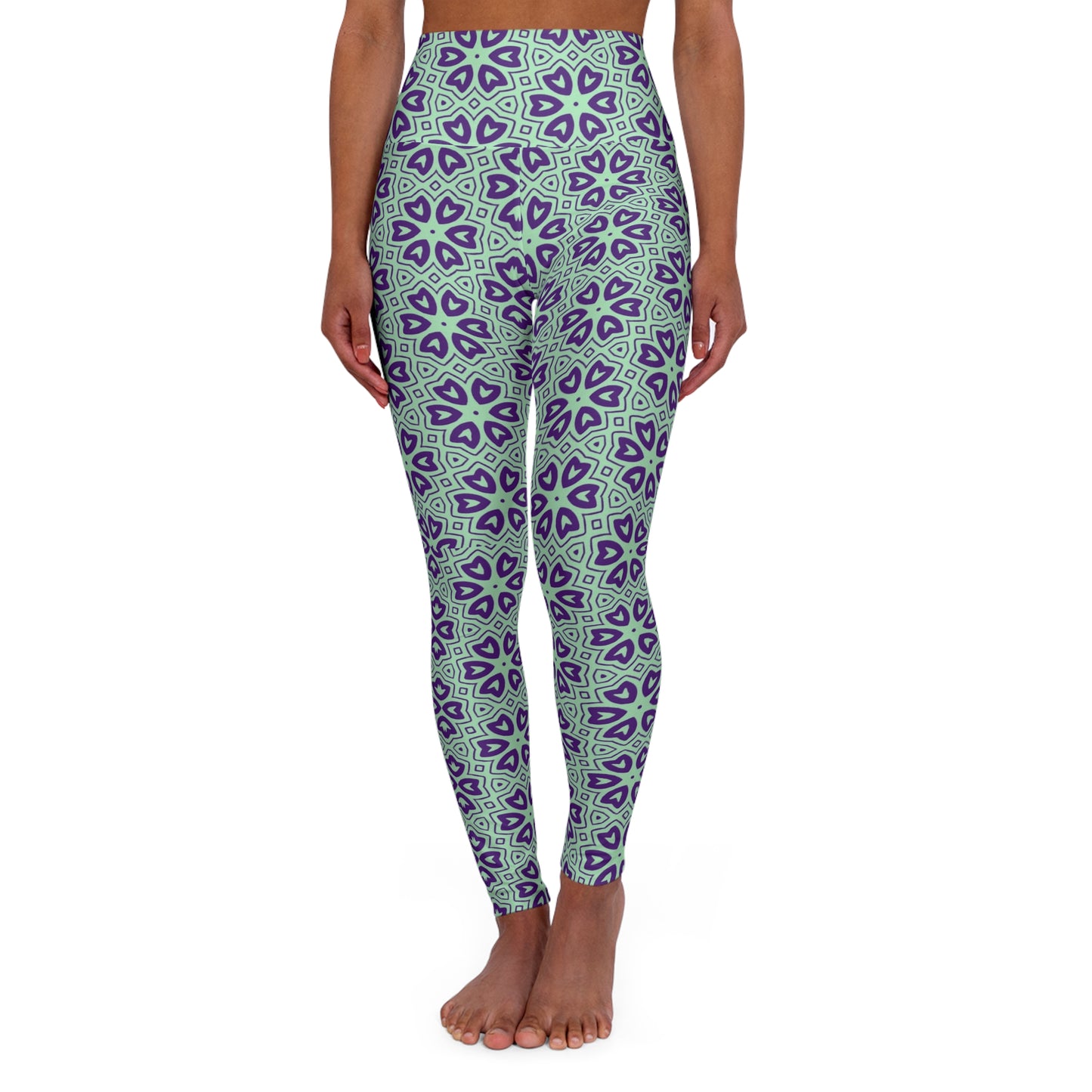 Abstract High-Waisted Yoga Leggings — High Waist Athletic Leggings for Workout & Fitness