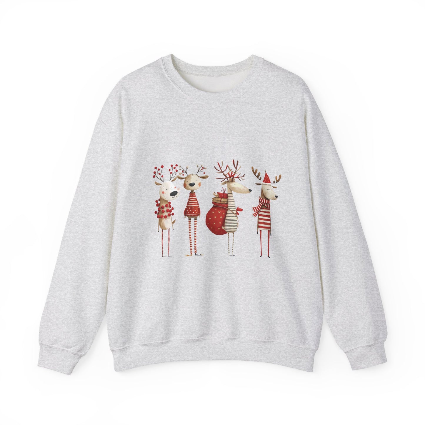 Christmas Reindeer Crewneck Sweatshirt — Holiday Reindeer Sweatshirt