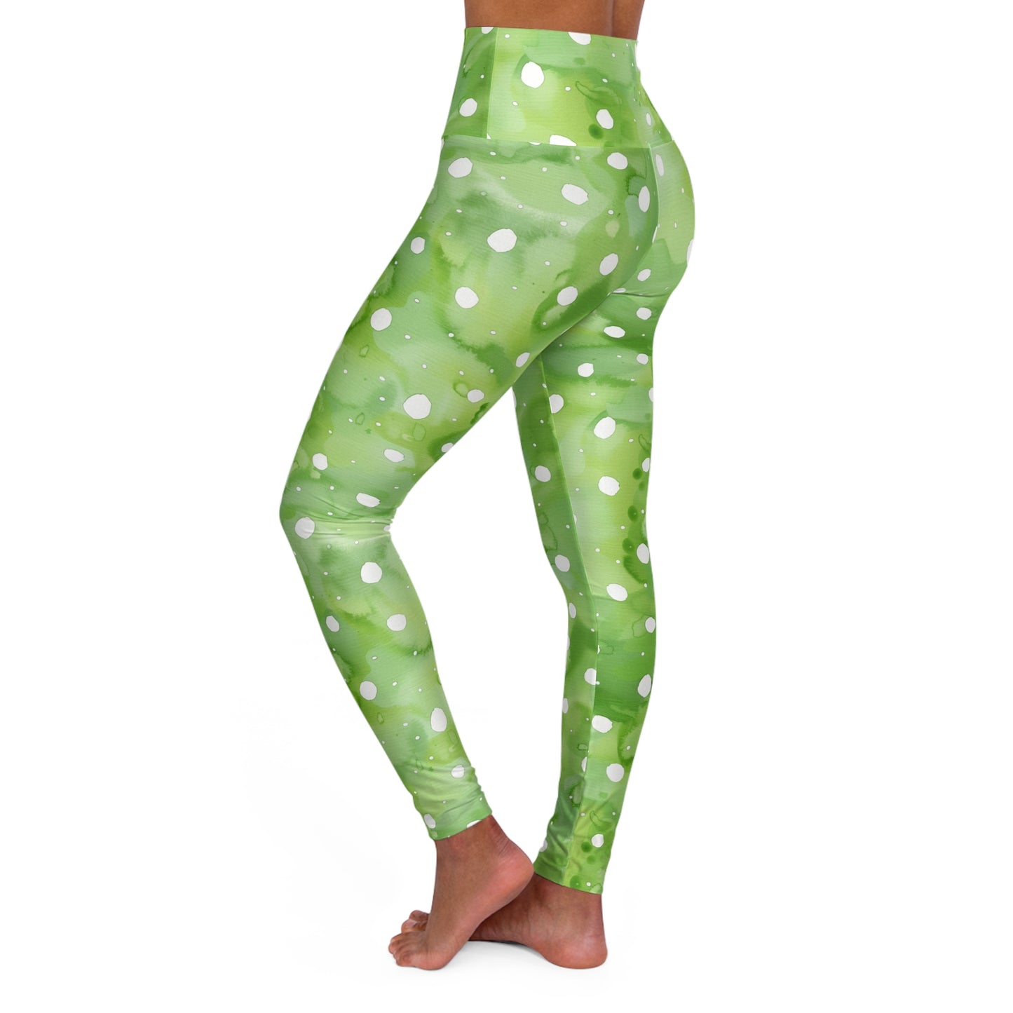 Tie-Dye Polka Dot High-Waisted Yoga Leggings — Women's Workout Tights