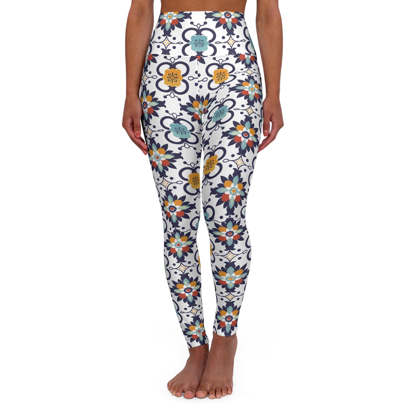 Abstract High-Waist Yoga Leggings — Athletic Workout & Fitness Tights