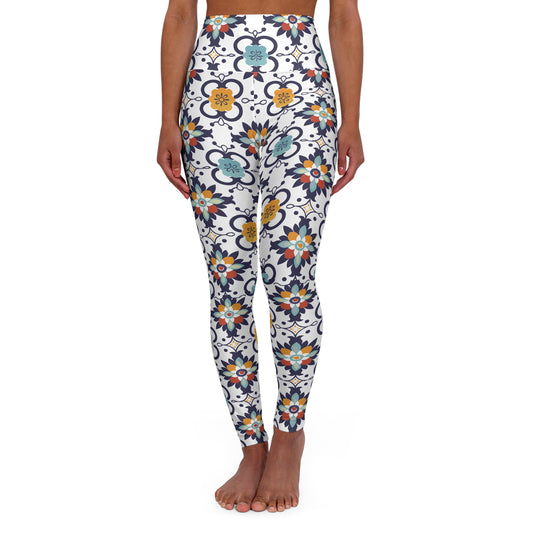 Abstract High-Waist Yoga Leggings — Athletic Workout & Fitness Tights