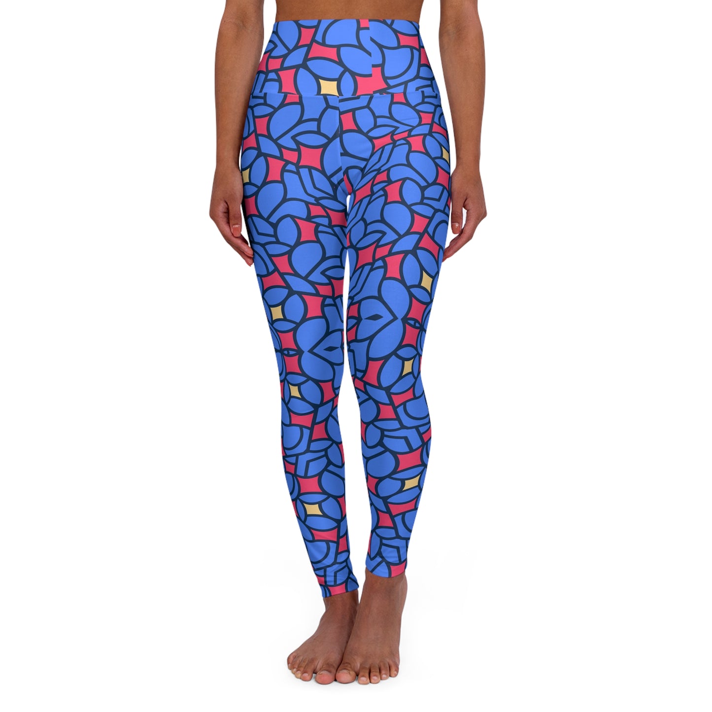 Abstract Geometric High-Waist Yoga Leggings — Women's Workout & Activewear