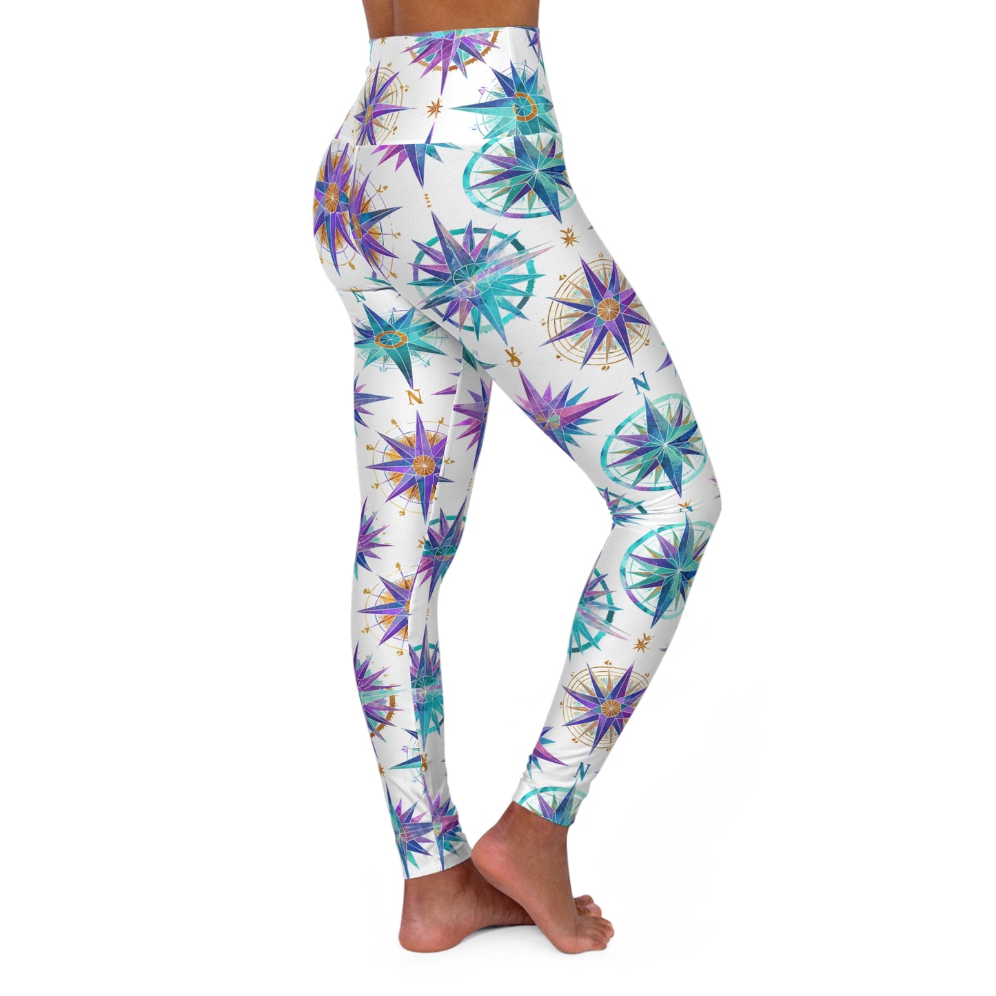 Compass High-Waist Yoga Leggings — Navigational Activewear for Fitness & Workout