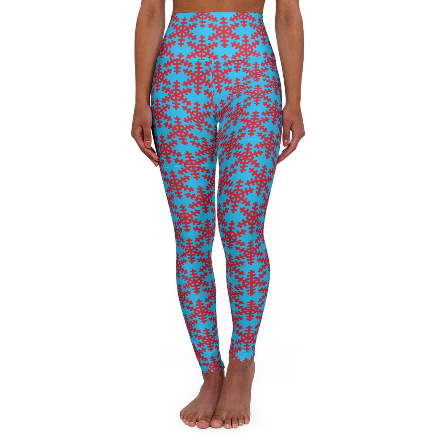 Snowflake Winter Yoga Leggings | High Waisted Workout Pants