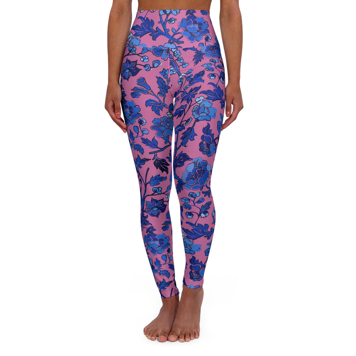 Floral High-Waisted Yoga Leggings — Women's Boho Workout Tights