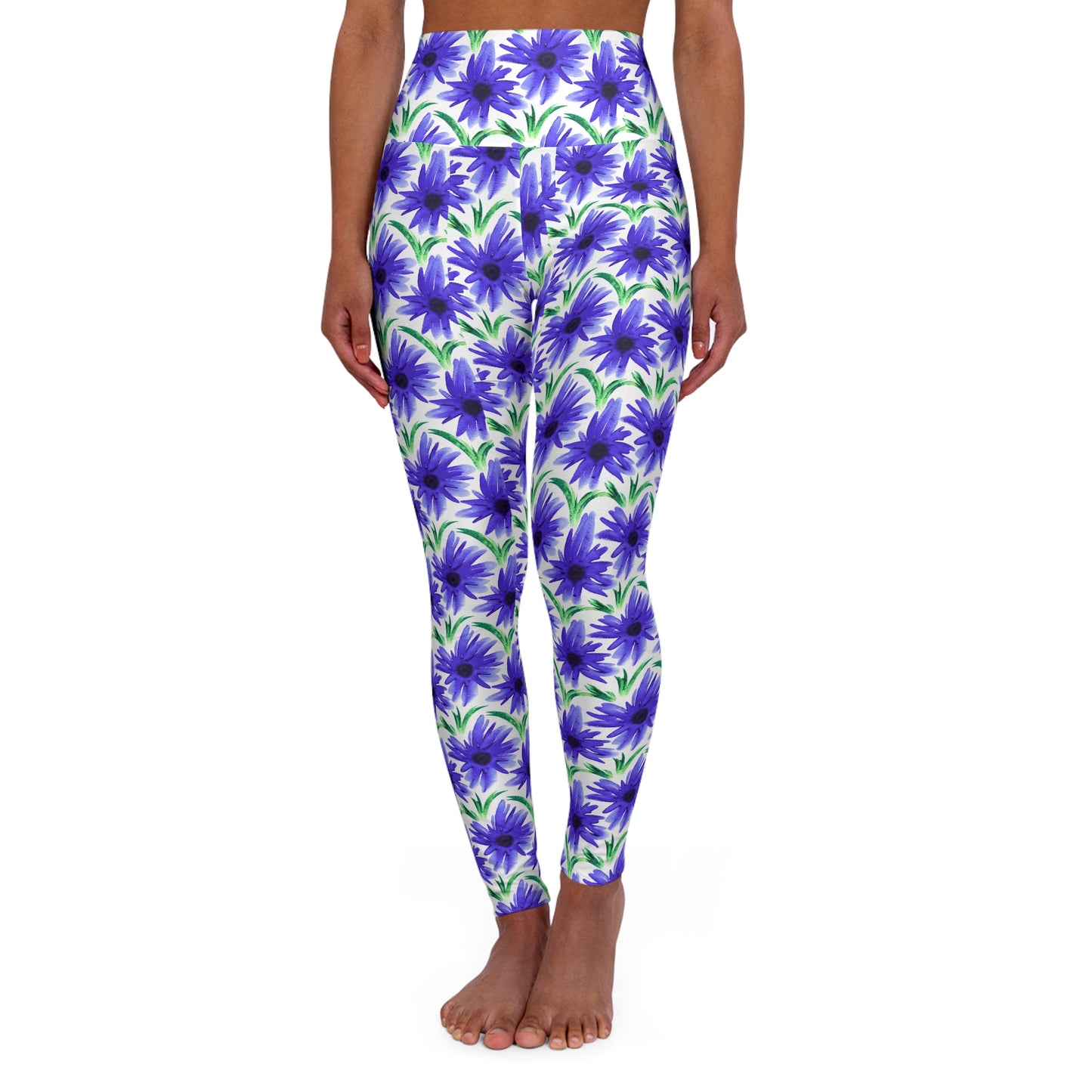 Watercolor High-Waist Yoga Leggings — Athletic Activewear