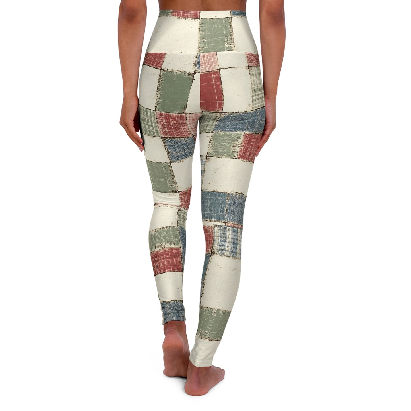 Patchwork Boho High-Waisted Yoga Leggings — Colorful Hippie AOP