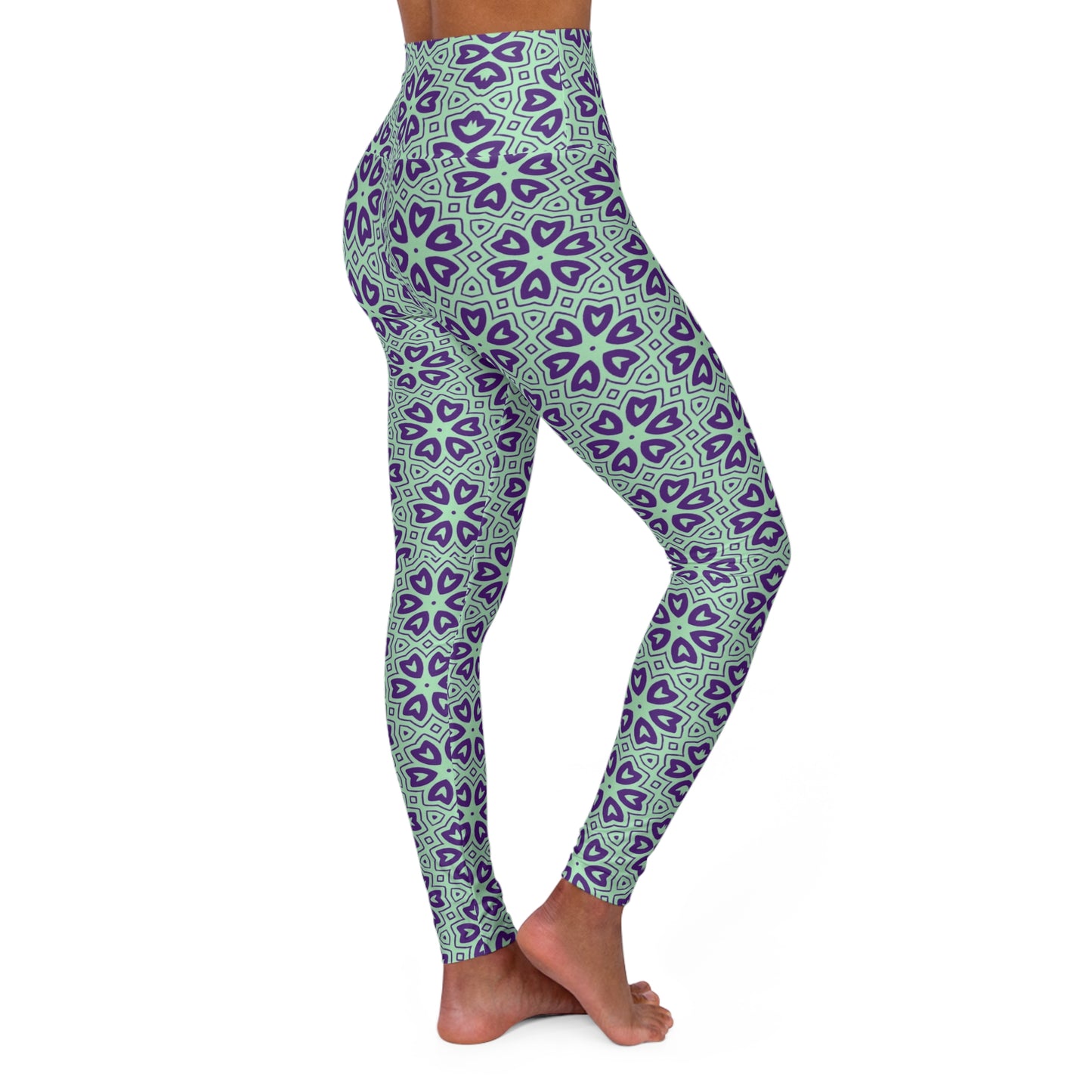 Abstract High-Waisted Yoga Leggings — High Waist Athletic Leggings for Workout & Fitness
