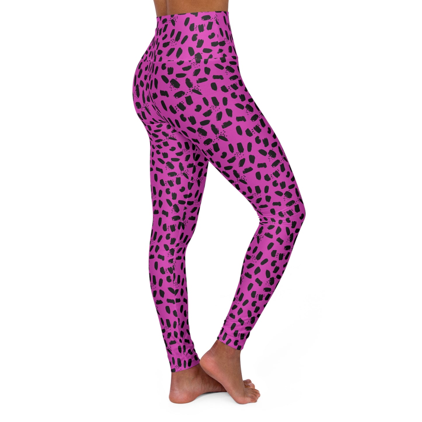 Purple Paintstroke High-Waisted Yoga Leggings