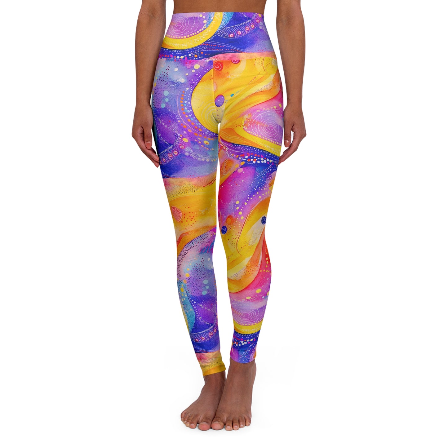 Galaxy High-Waisted Yoga Leggings — Celestial Space-Print Workout Tights