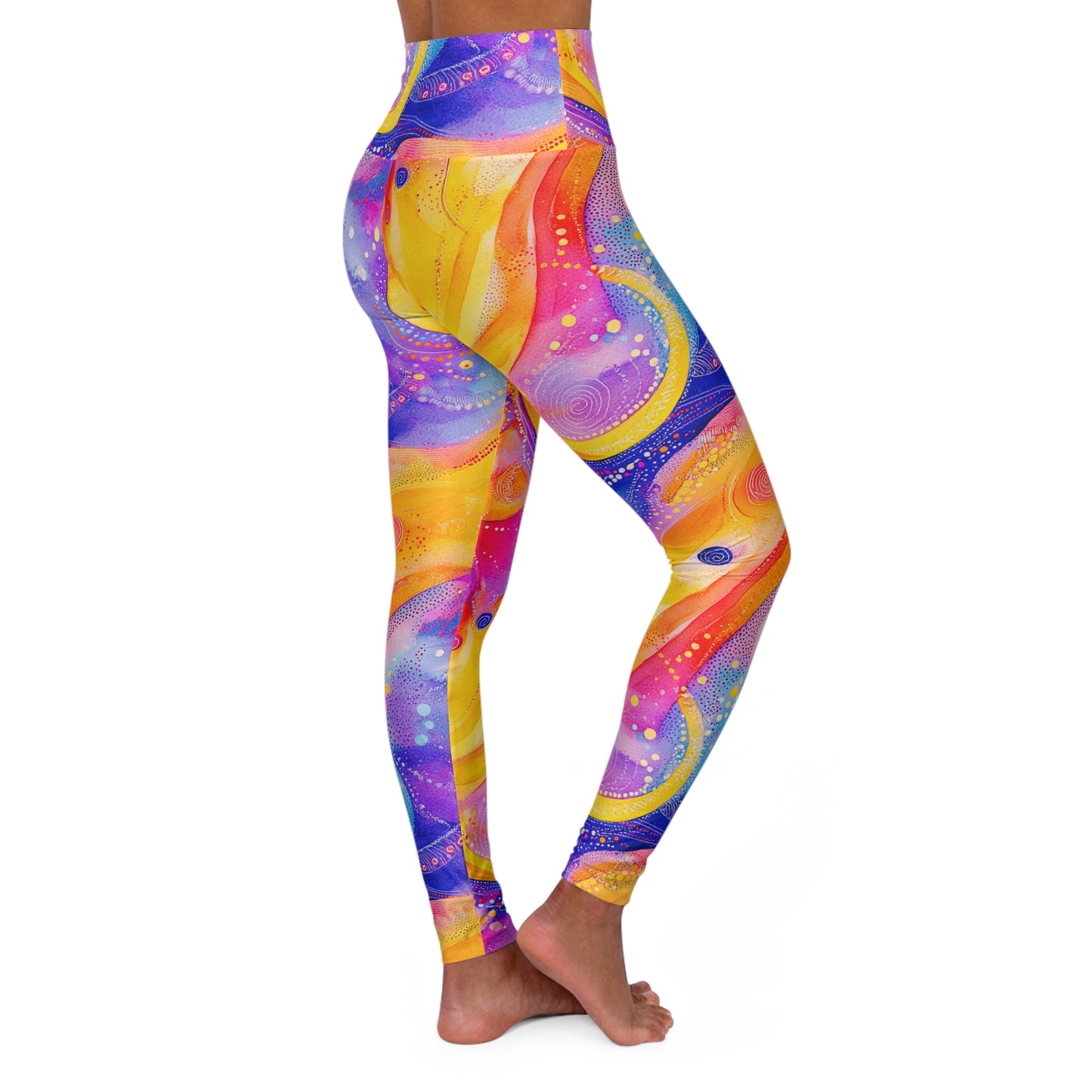 Galaxy High-Waisted Yoga Leggings — Celestial Space-Print Workout Tights