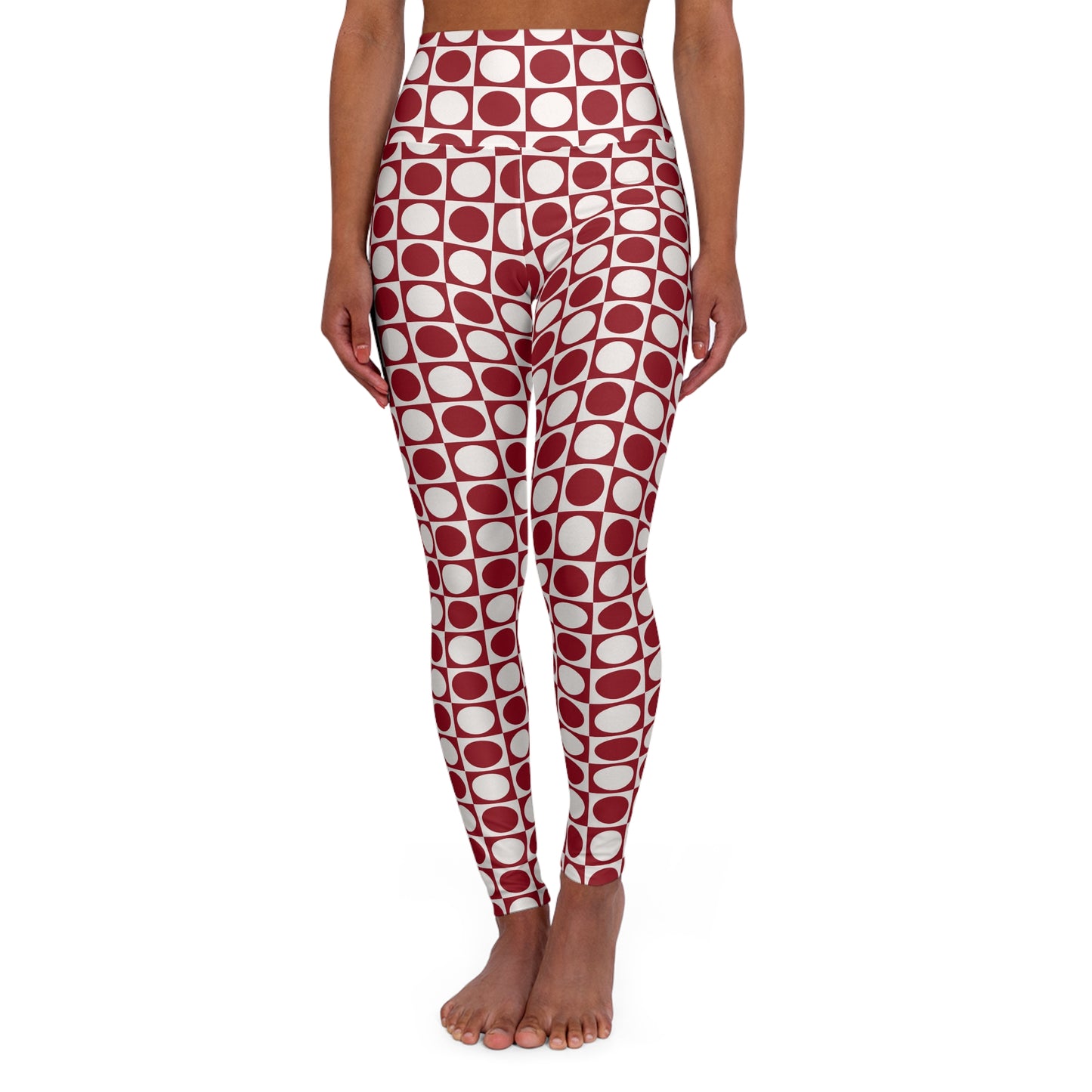 Checkered High-Waist Yoga Leggings — Plaid Athletic Workout Pants
