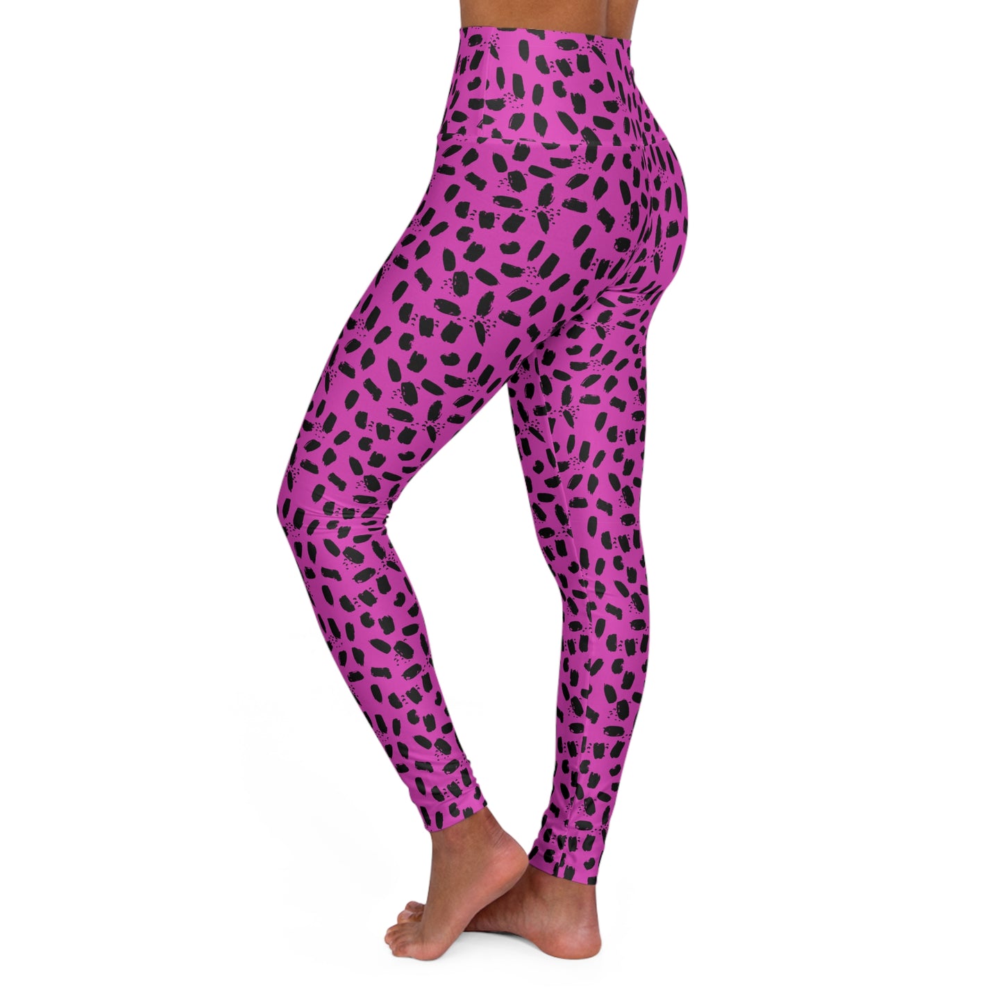 Purple Paintstroke High-Waisted Yoga Leggings