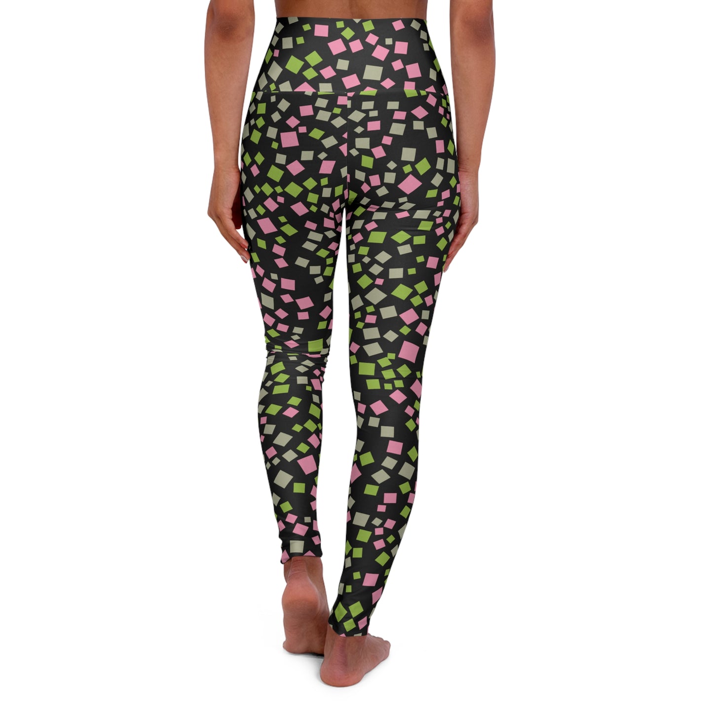 Abstract High-Waisted Yoga Leggings — Colorful Printed Women's Workout Pants