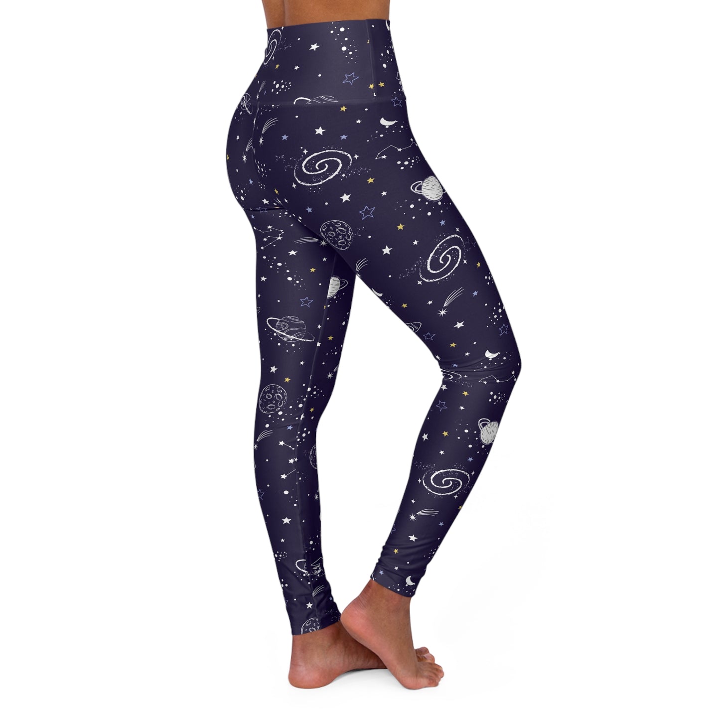 Galaxy High Waist Yoga Leggings — Celestial Starry Night Workout Pants