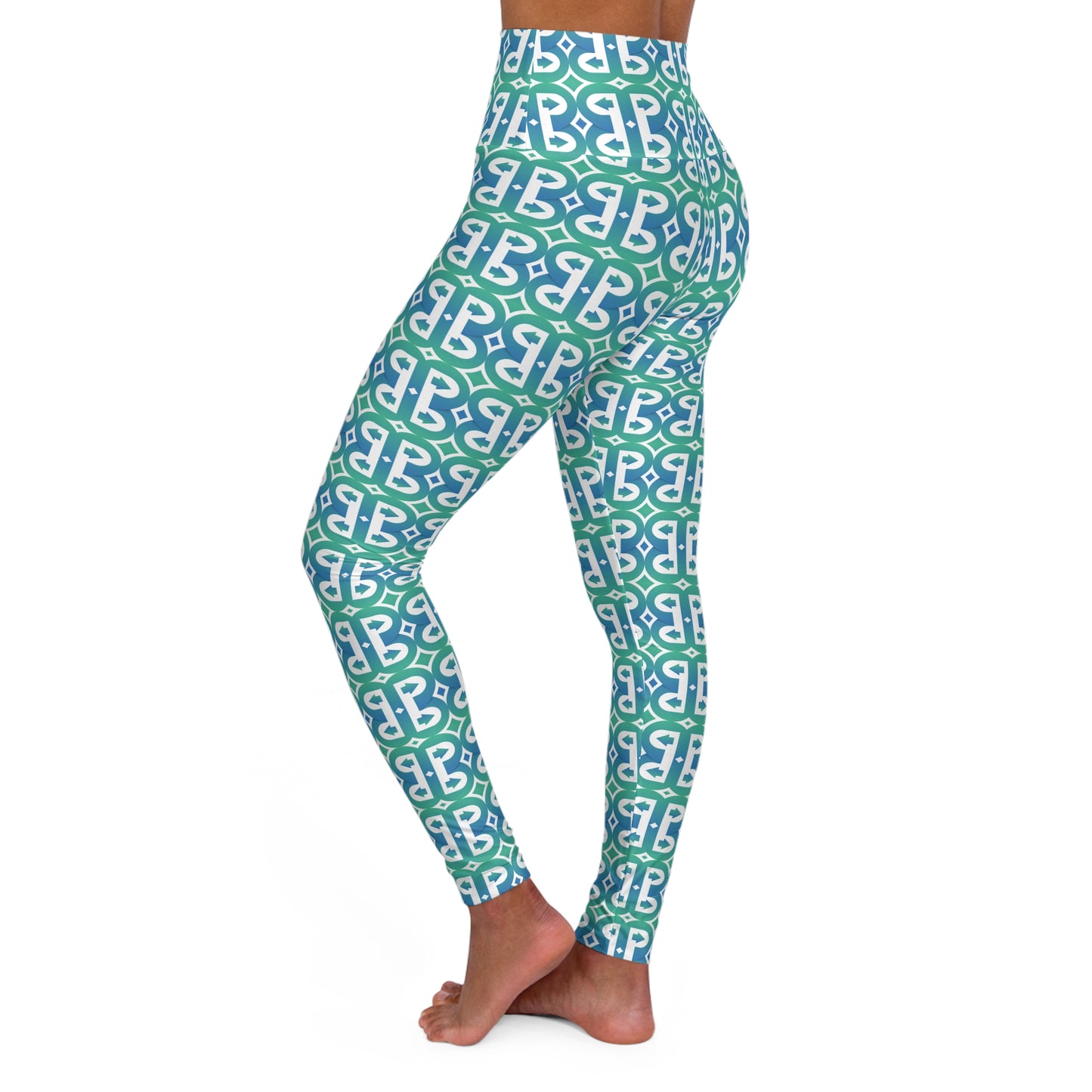 Abstract High-Waisted Yoga Leggings — Stretchy All-Over-Print Activewear