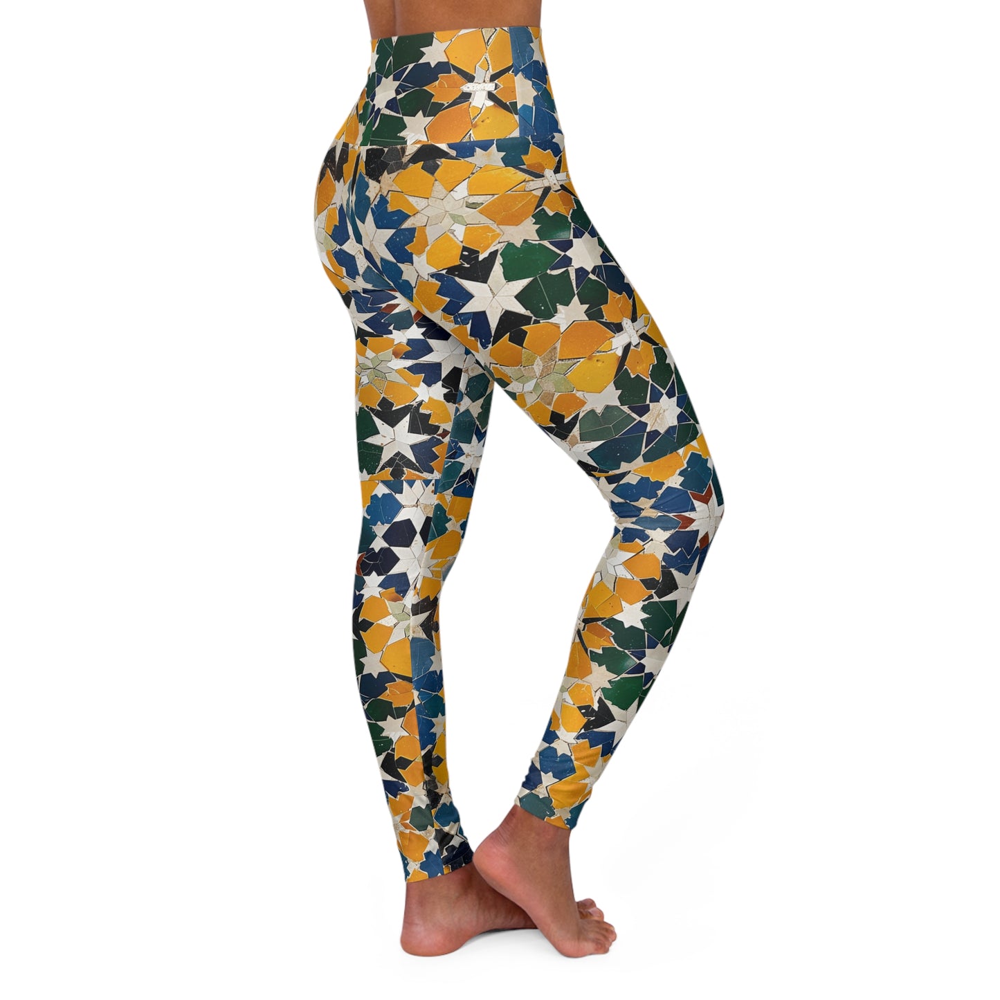 Autumn Stars High-Waisted Yoga Leggings — Galaxy Print Fall Workout Tights