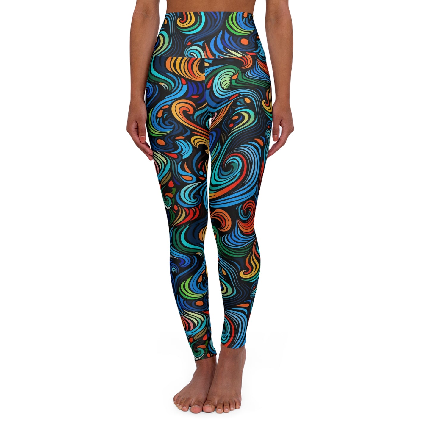 Colorful Abstract High-Waisted Yoga Leggings — Activewear for Gym & Fitness