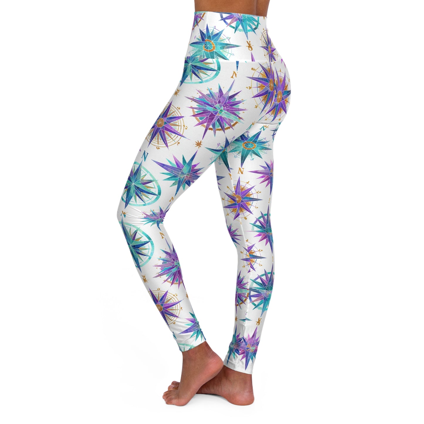 Compass High-Waist Yoga Leggings — Navigational Activewear for Fitness & Workout