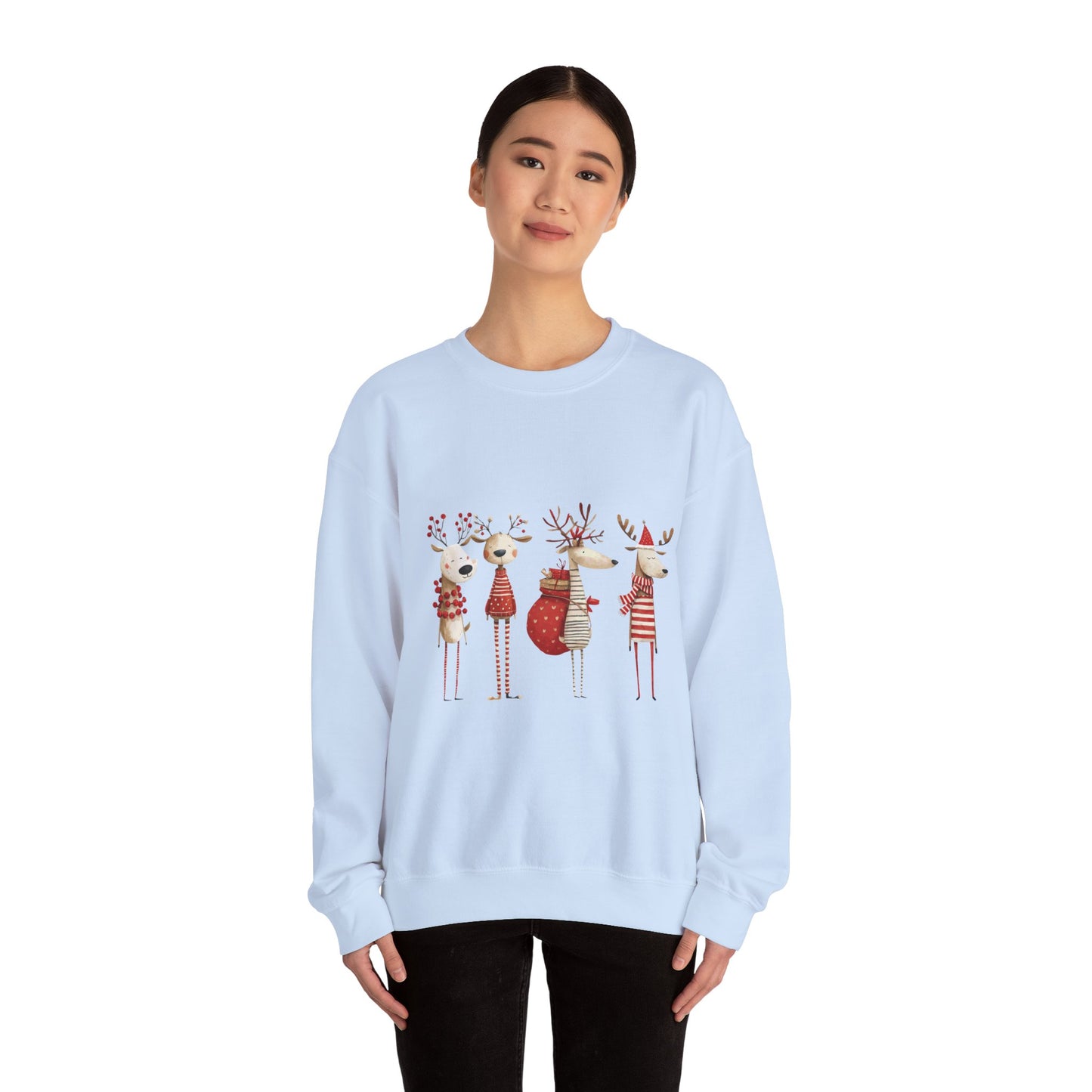 Christmas Reindeer Crewneck Sweatshirt — Holiday Reindeer Sweatshirt