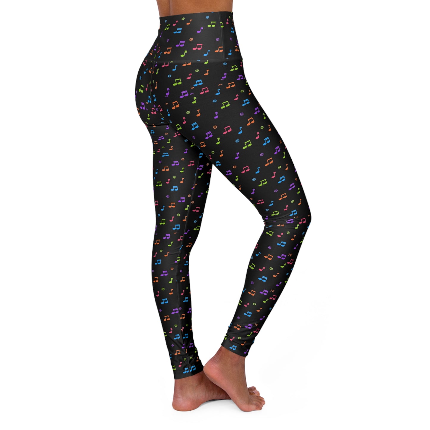Music Notes High-Waisted Yoga Leggings — Music Lover Workout Tights