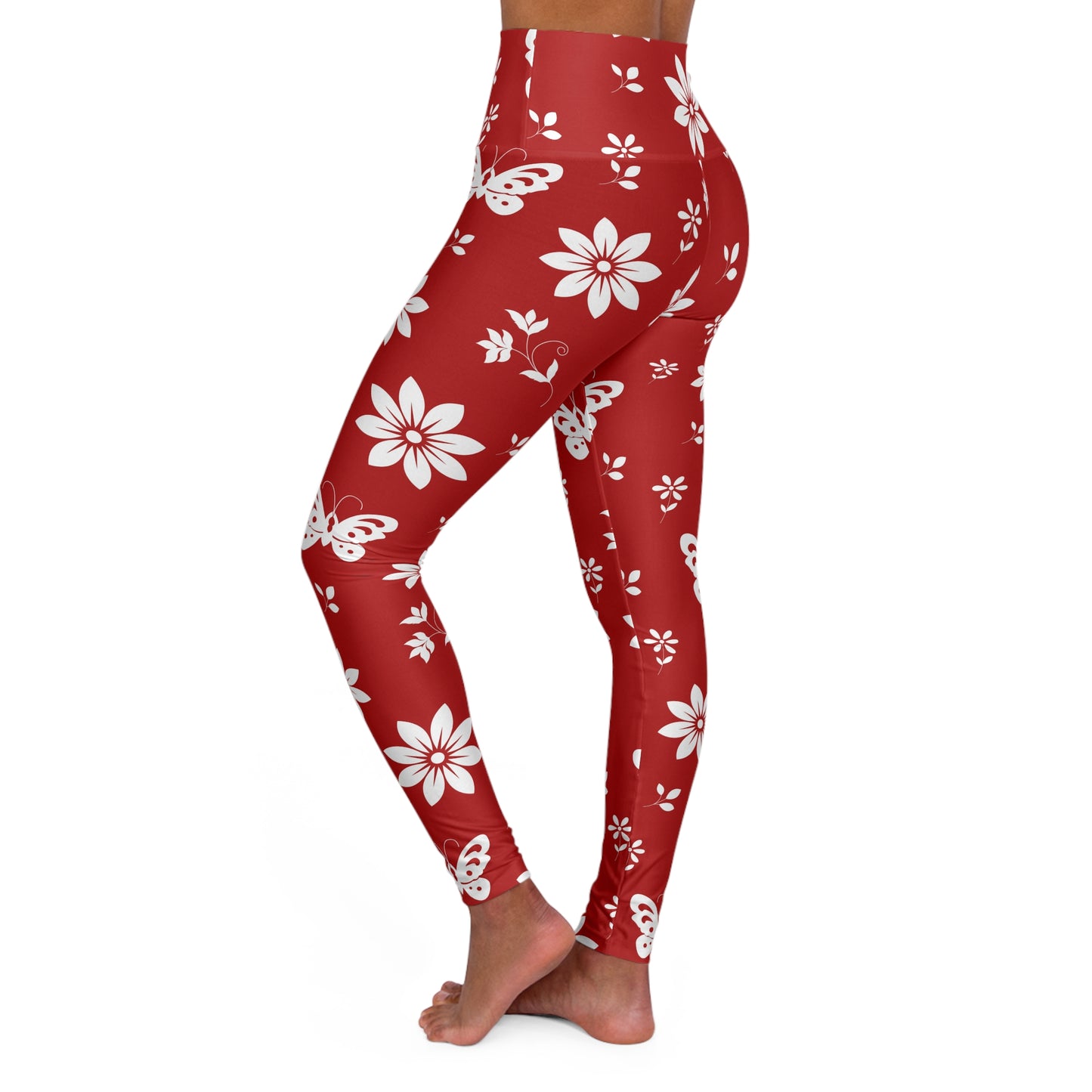 Floral Yoga Leggings, Workout Pants, Women's Activewear, Spring Floral , High Waisted Gym Tights