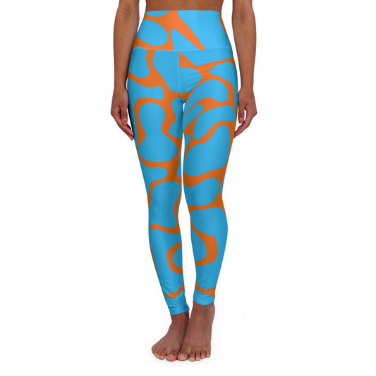 Groovy Yoga Leggings, High Waisted Pants, Retro Workout Tights, Boho Pilates , Vintage Active Wear