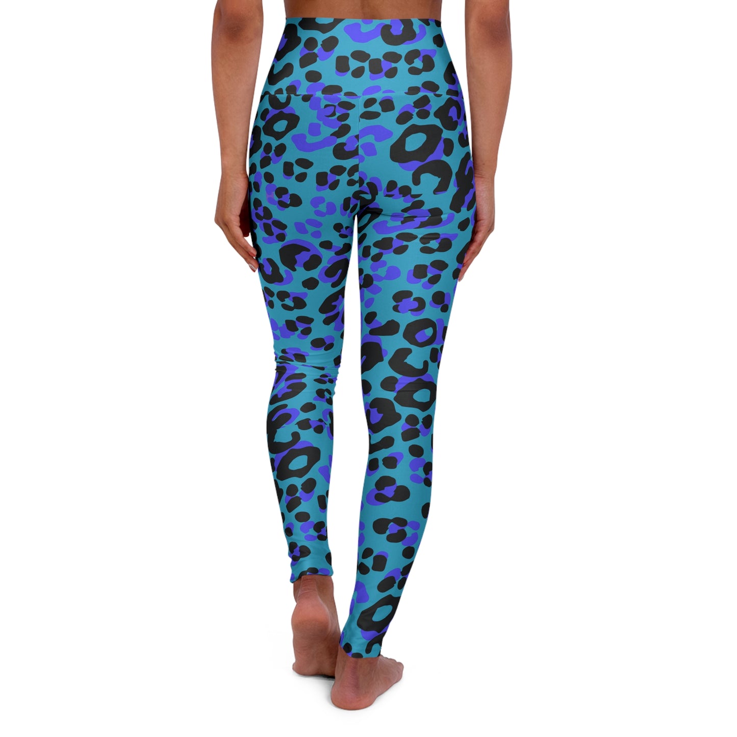 Purple & Black Leopard High-Waisted Yoga Leggings — Animal Print Gym Tights
