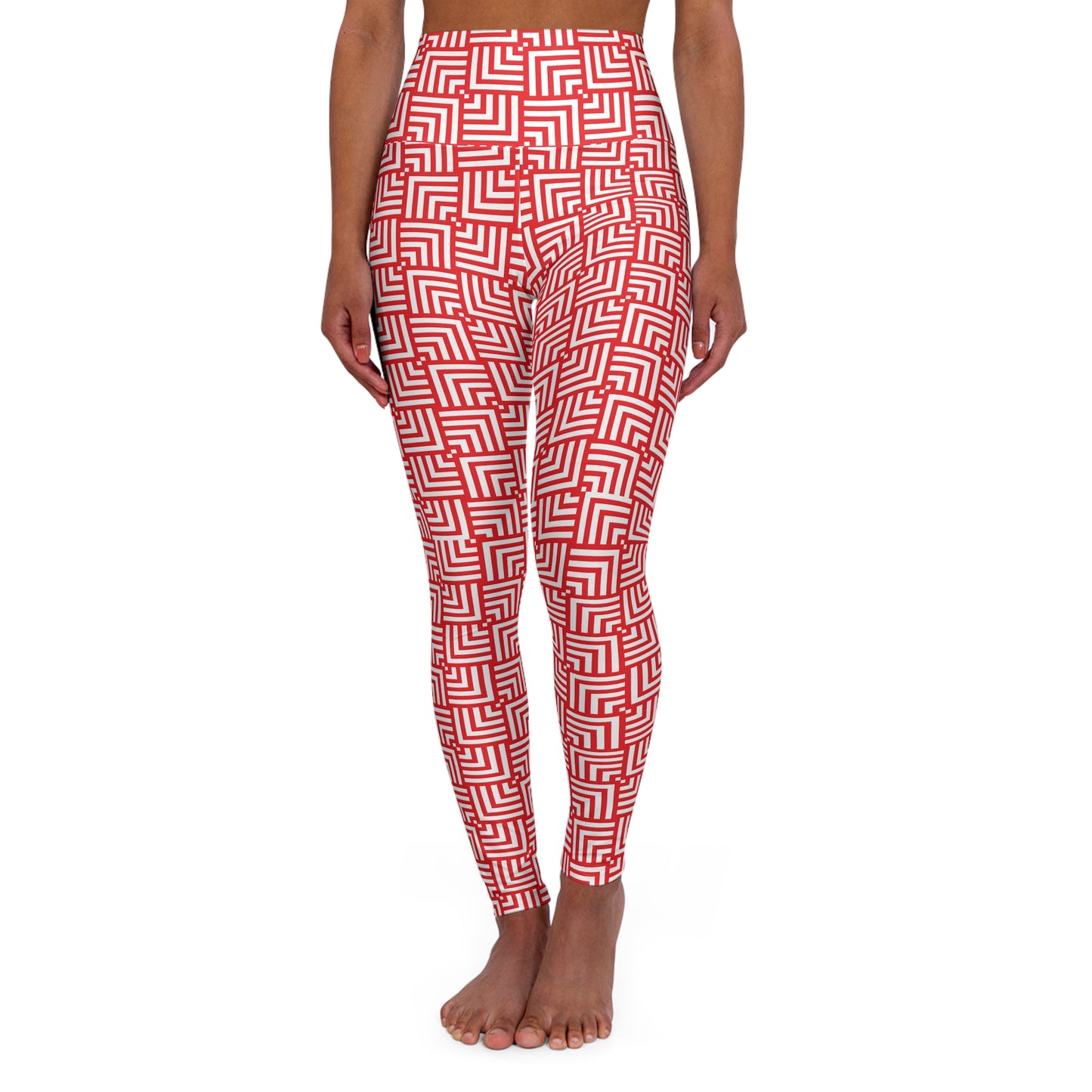 Abstract High-Waisted Yoga Leggings — High Waist Activewear with Bold Abstract Print